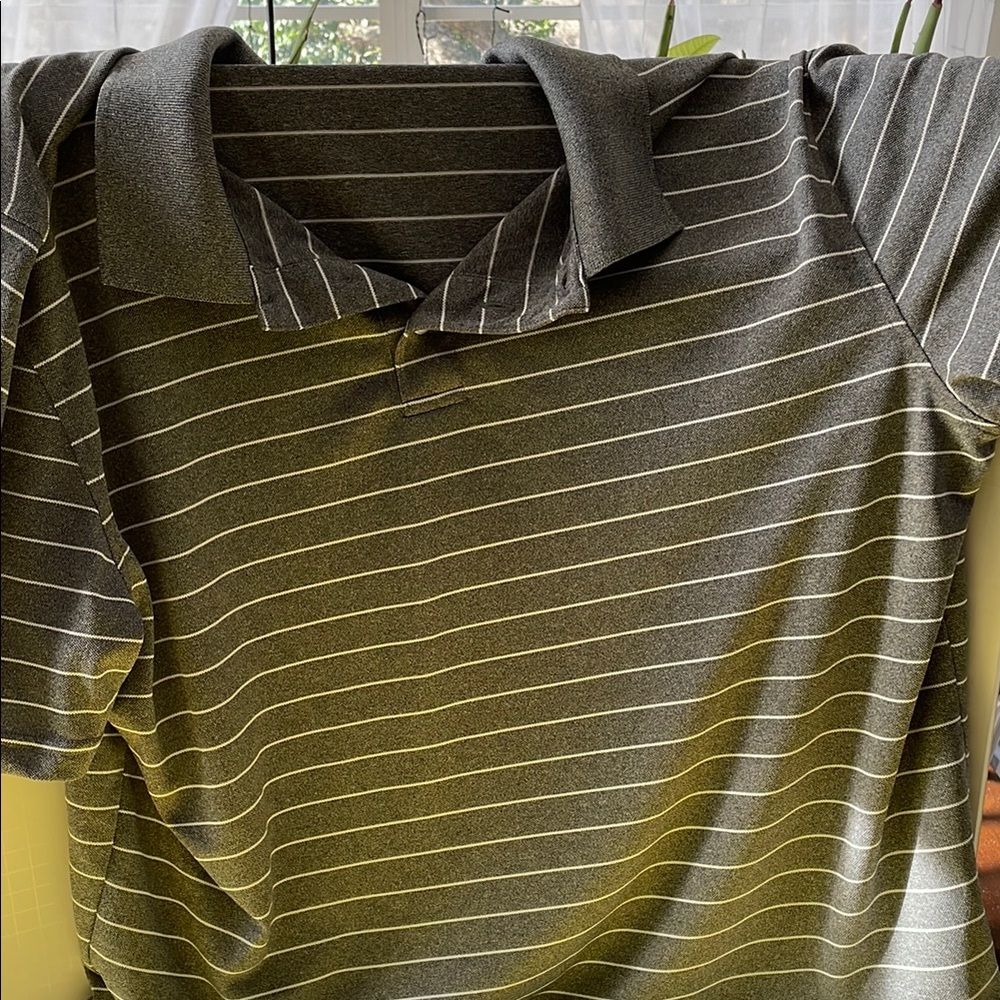 Amazon Essentials Gray Polo Shirt with Stripes